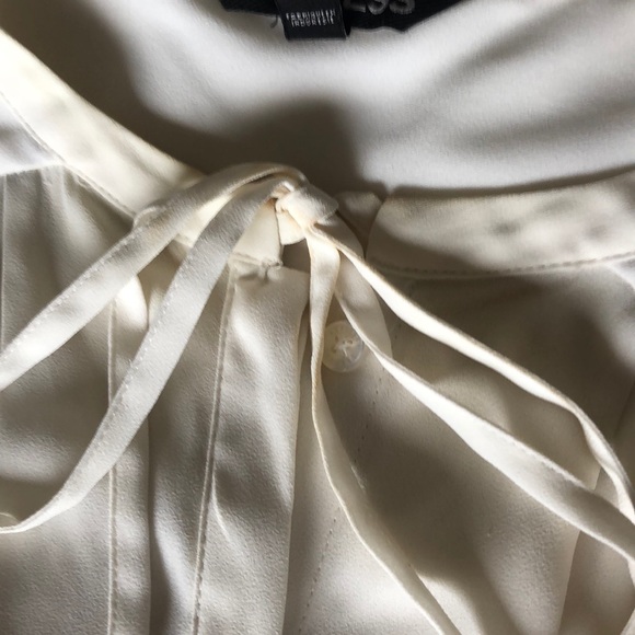 Express Cream Tie-Neck Blouse - Picture 7 of 7